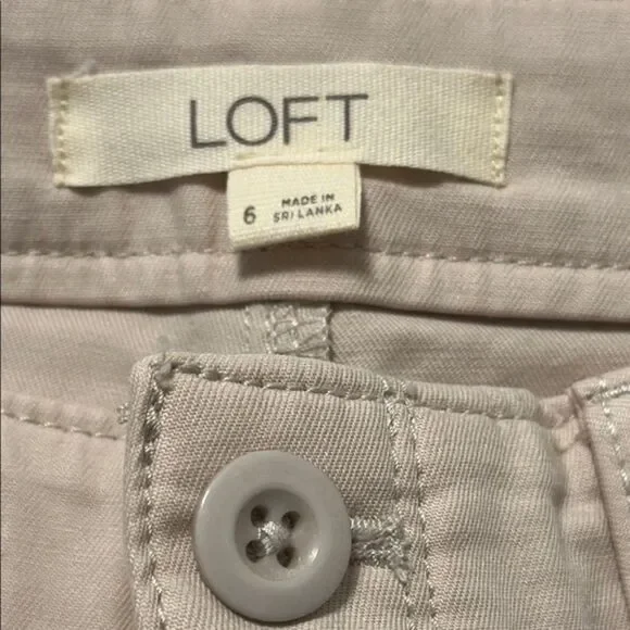 LOFT Khaki Chino Pants Straight Leg Womens 6 Vacation Preppy Office Utility Chic - Picture 7 of 11